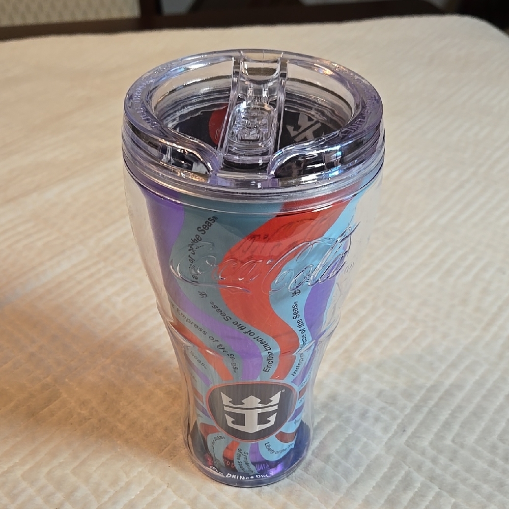 ROYAL CARIBBEAN CRUISE COKE COCA COLA TRAVEL TUMBLER SOUVENIR CUP 2017